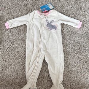 Carter's White and Pink Bunny Footie